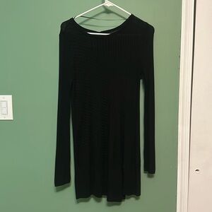 Black mini dress with full sleeves